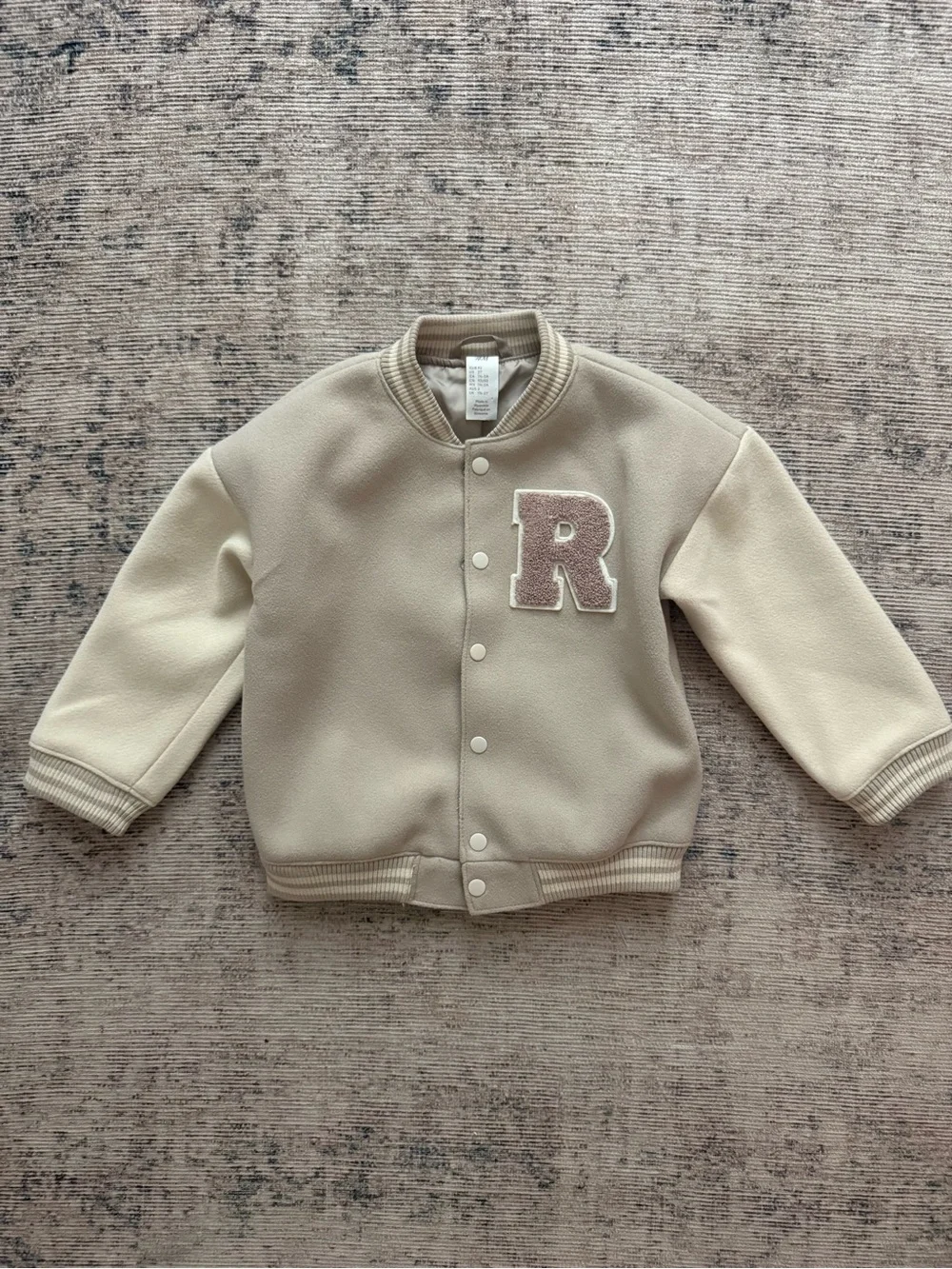 H&M Beige/Tan Toddler Varsity Bomber Jacket